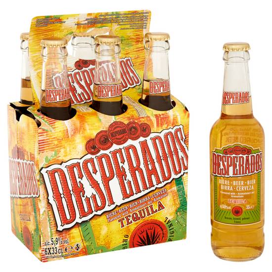 Desperados - Bière originale aromatisée à la tequila (6 pièces, 330 ml)