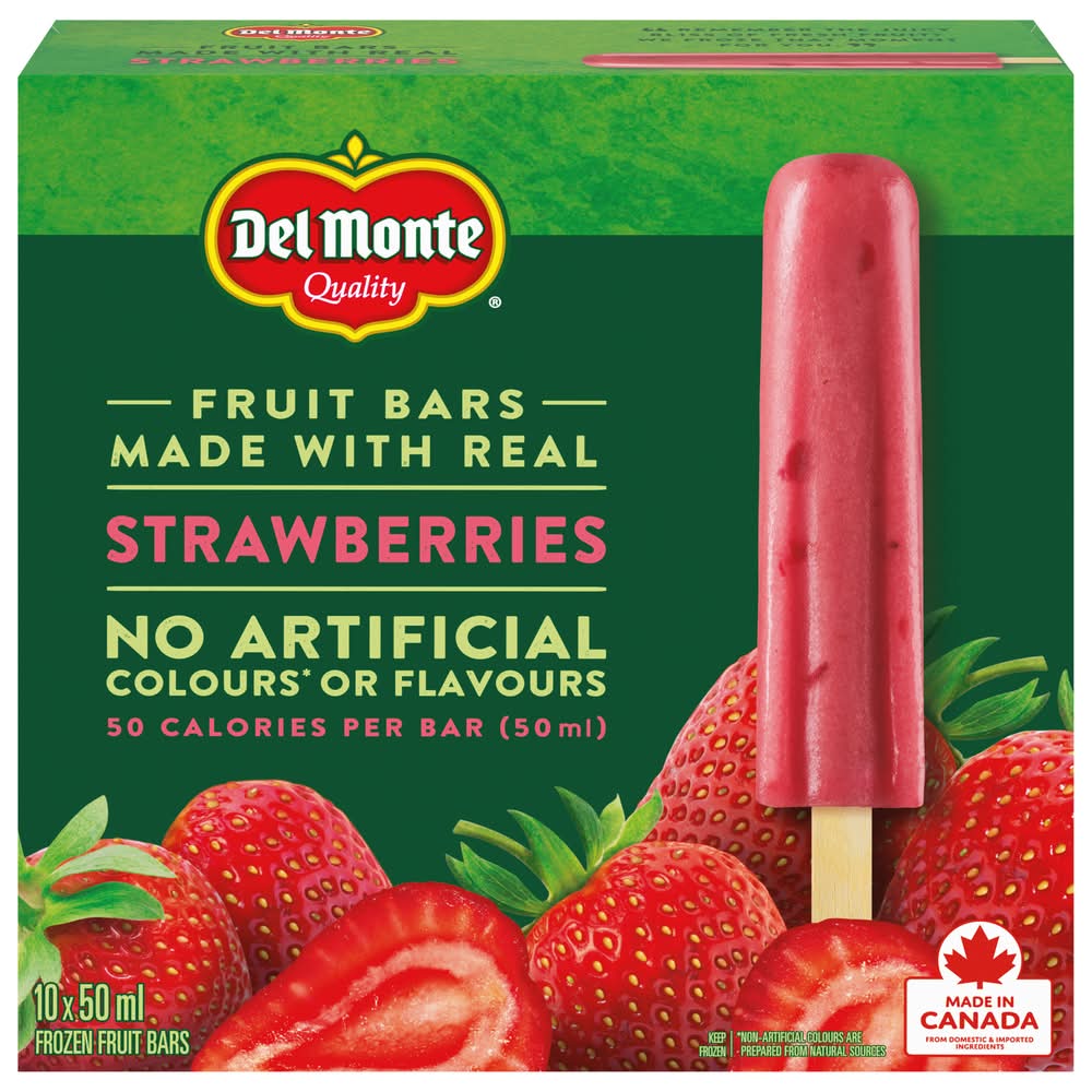 Del Monte Quality Fruit Bars, Strawberries (10 x 50 ml)
