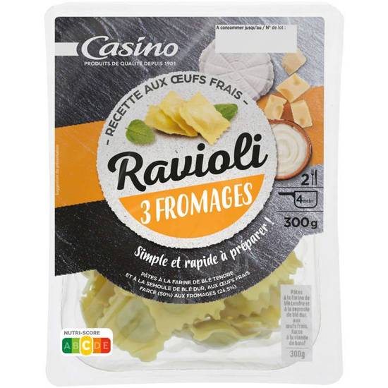 Casino Ravioli au fromage - Pâtes fraîches - 300g