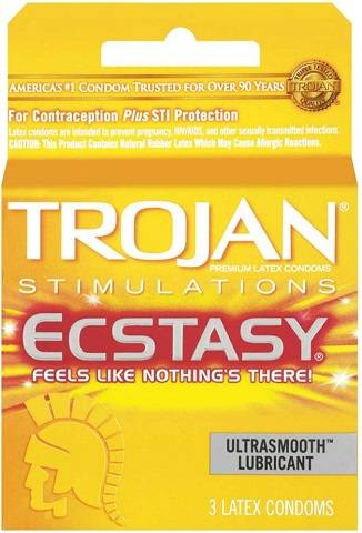 Trojan Rib Ecstasy Condom 3 Pack