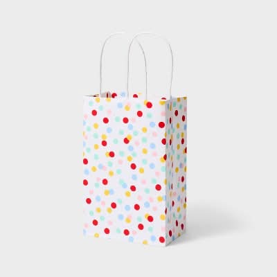 Spritz Dots on Gift Bag, Small, White