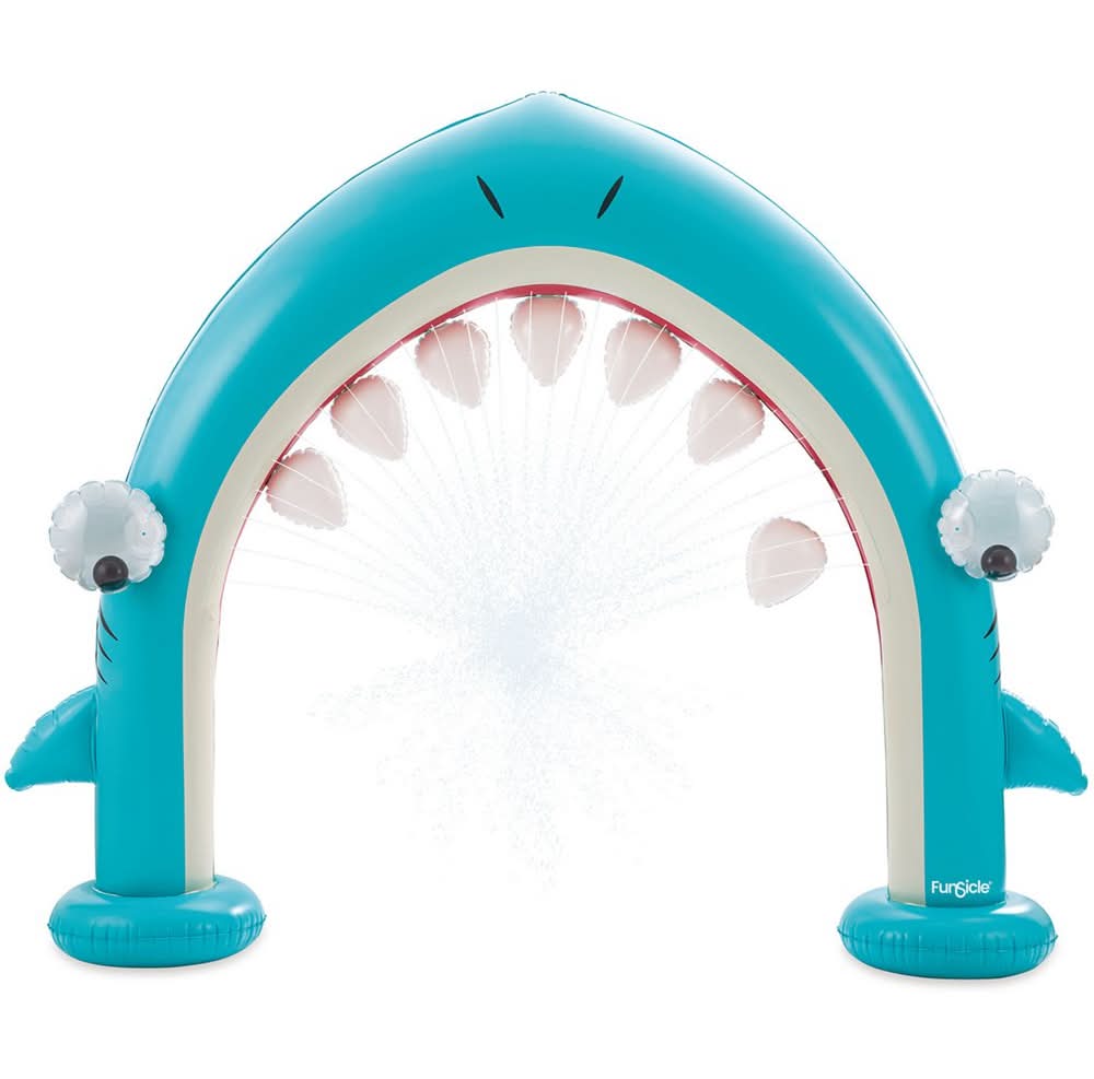 Funsicle Shark Jaws 7 ft Sprinkler, Blue / White