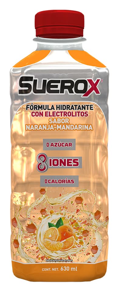 Suerox · Bebida hidratante con electrolitos, naranja-mandarina (630 ml)
