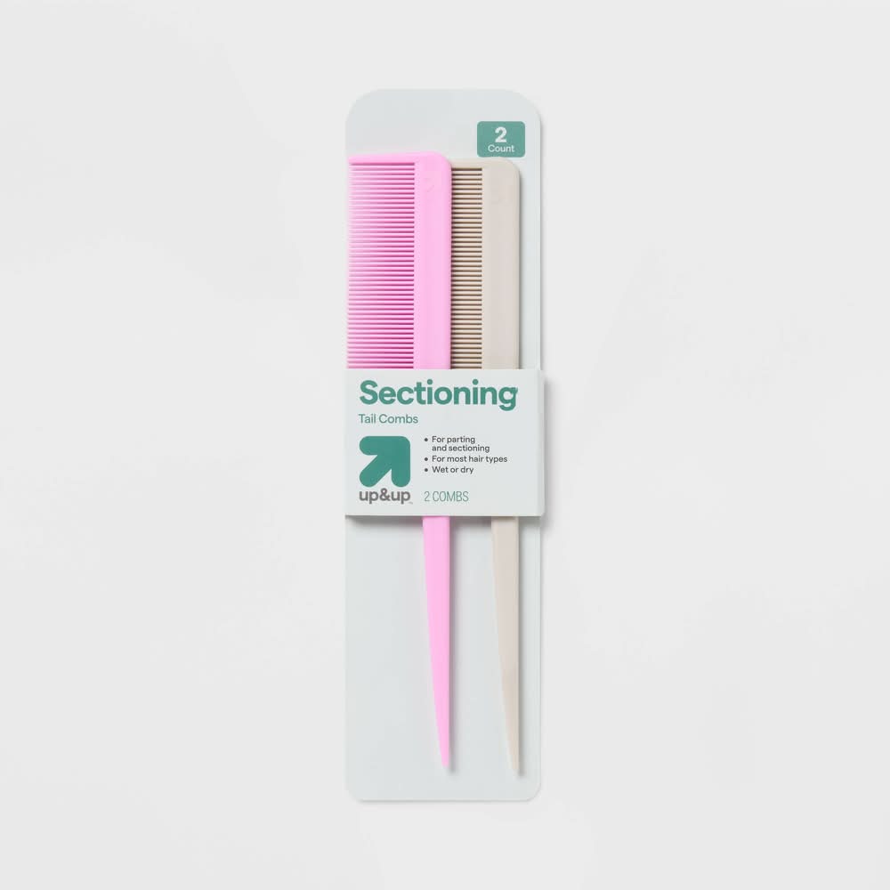up&up Tail Styling Combs, Pink-Grey (2 ct)