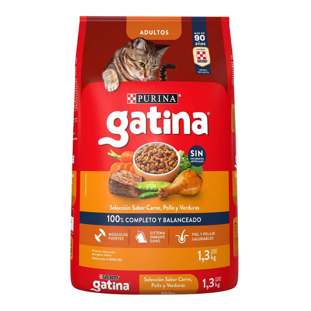 Purina alimento seco gatina seco sabor pollo (costal 1.3 kg)