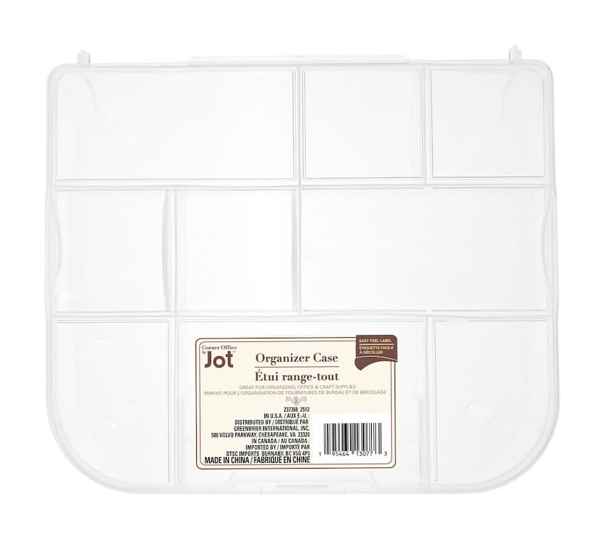Jot Plastic 9-compartment Organizer Case