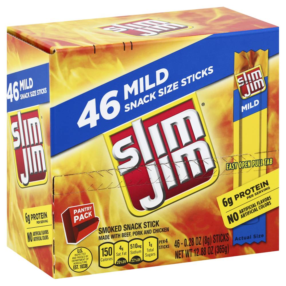 Slim Jim Mild Beef Jerky Snack Size Stick