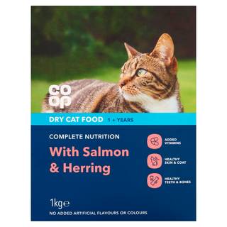Co Op Dry Cat Food with Salmon, Shrimp & Herring +1 Year 1kg