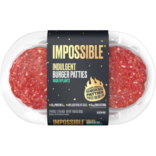 Impossible Indulgent Burger Patties Made From Plants
