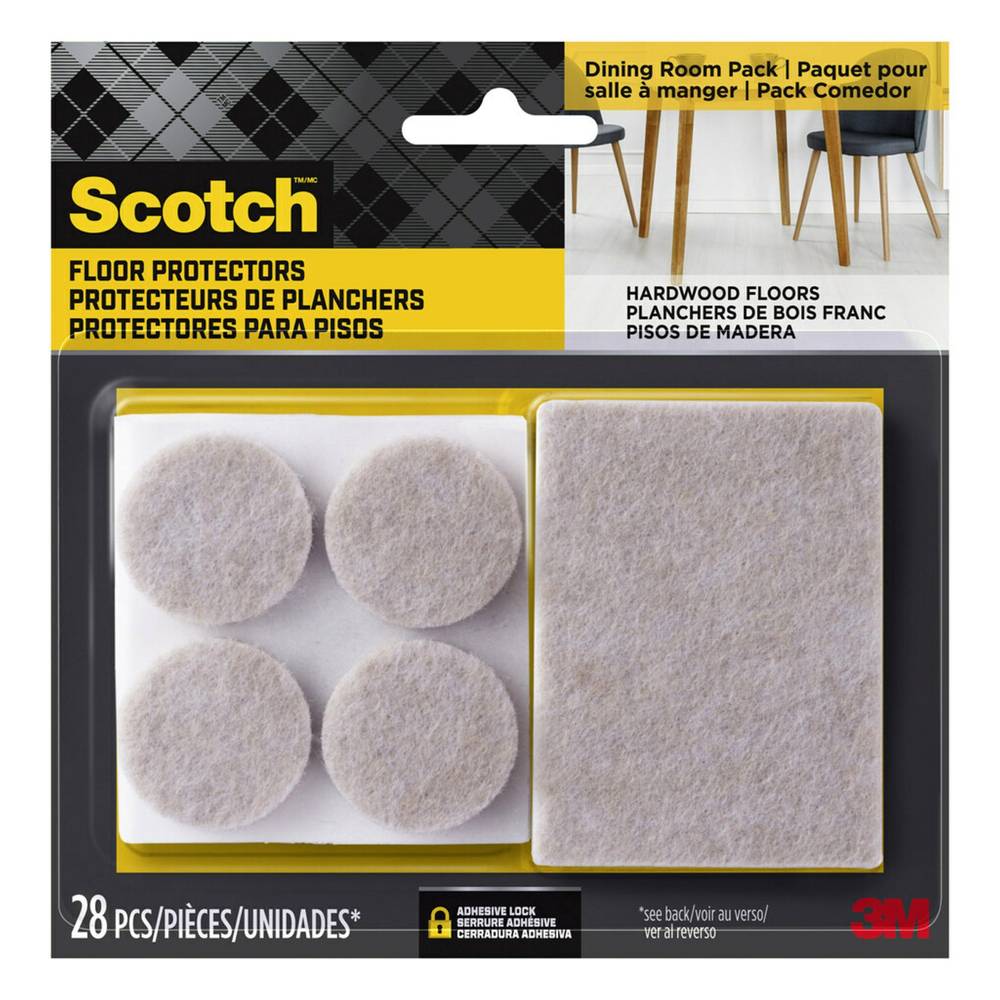 Scotch Felt Pads 28-Pack 1-in Beige Round Felt Furniture Pads | SP890-DCNA