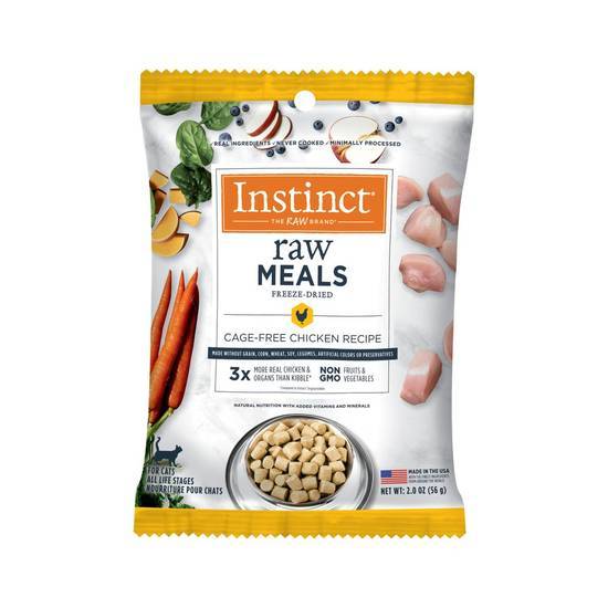 Instinct Freeze Dried Raw Meals Grain Free Cage Free Chicken Recipe Dry Cat Food By Nature's Variety (2 oz)