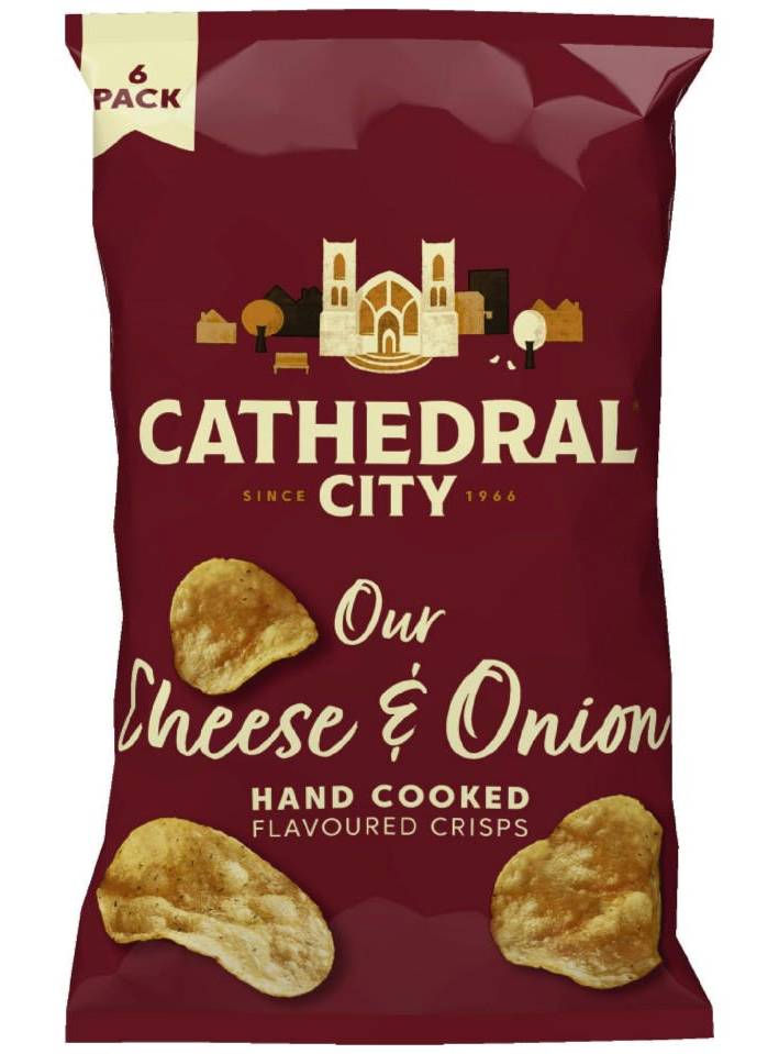 Iceland Cheese-Onion, Cathedral City Hand Cooked Crisps (6 pack)