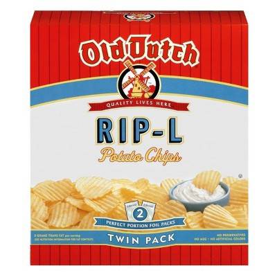 Old Dutch Twin pack Box Rip-L Potato Chips (10 oz)