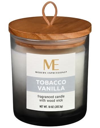 walgreens whiskey and tobacco candle Modern Expressions Woodwick Fragranced Candle Tobacco Vanilla (10 oz)