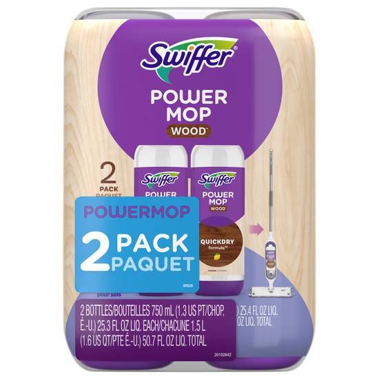 Swiffer Solution With Lemon Scent Wood Floor Cleaning Powermop (2 ct)