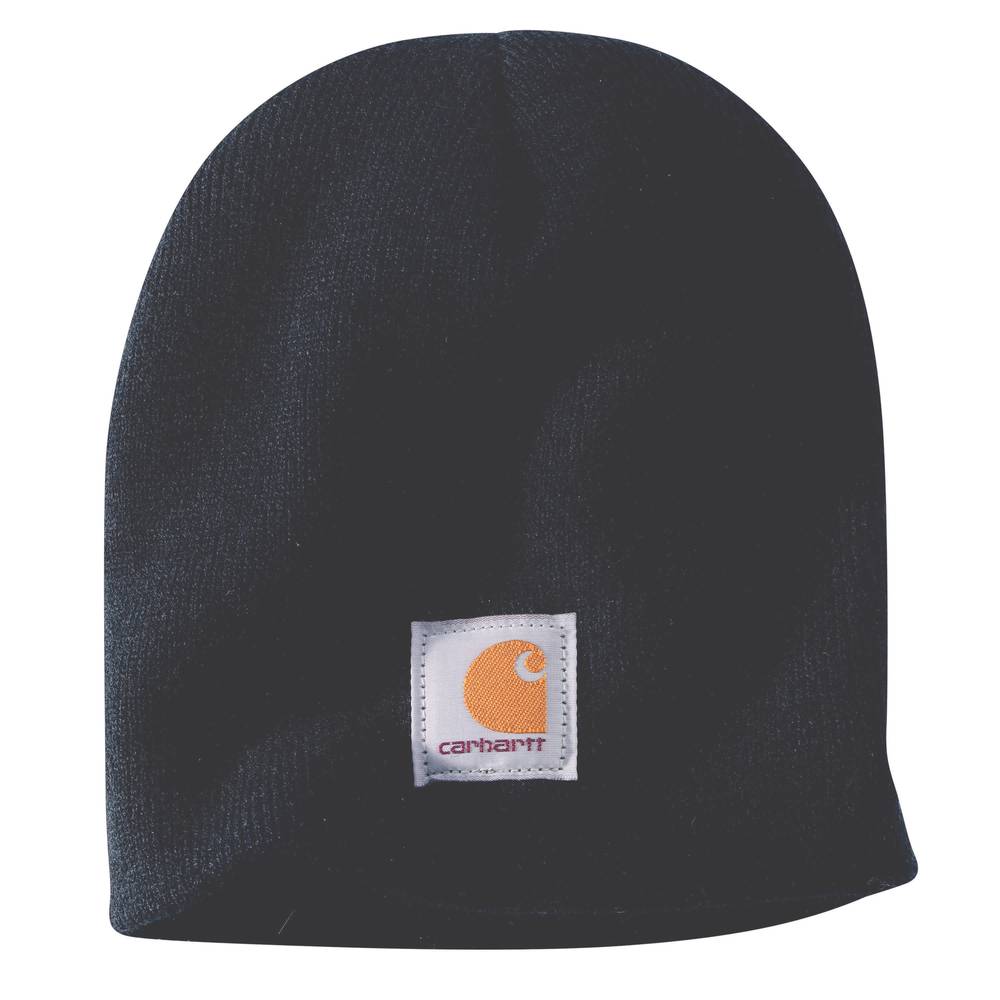 Carhartt Men's Navy Knit Hat - Solid Acrylic Pullover Beanie for Cold Weather, One Size Fits Most, Made in USA | A205-NVYOS