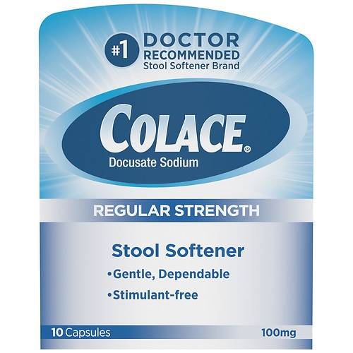 Colace Regular Strength Stimulant-Free Stool Softener 100 mg - 10.0 ea