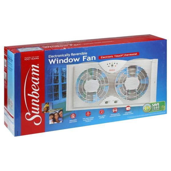 Sunbeam SWF2000 Dual Twin Window Fan Multiple Speed Settings Extendable selling Screen