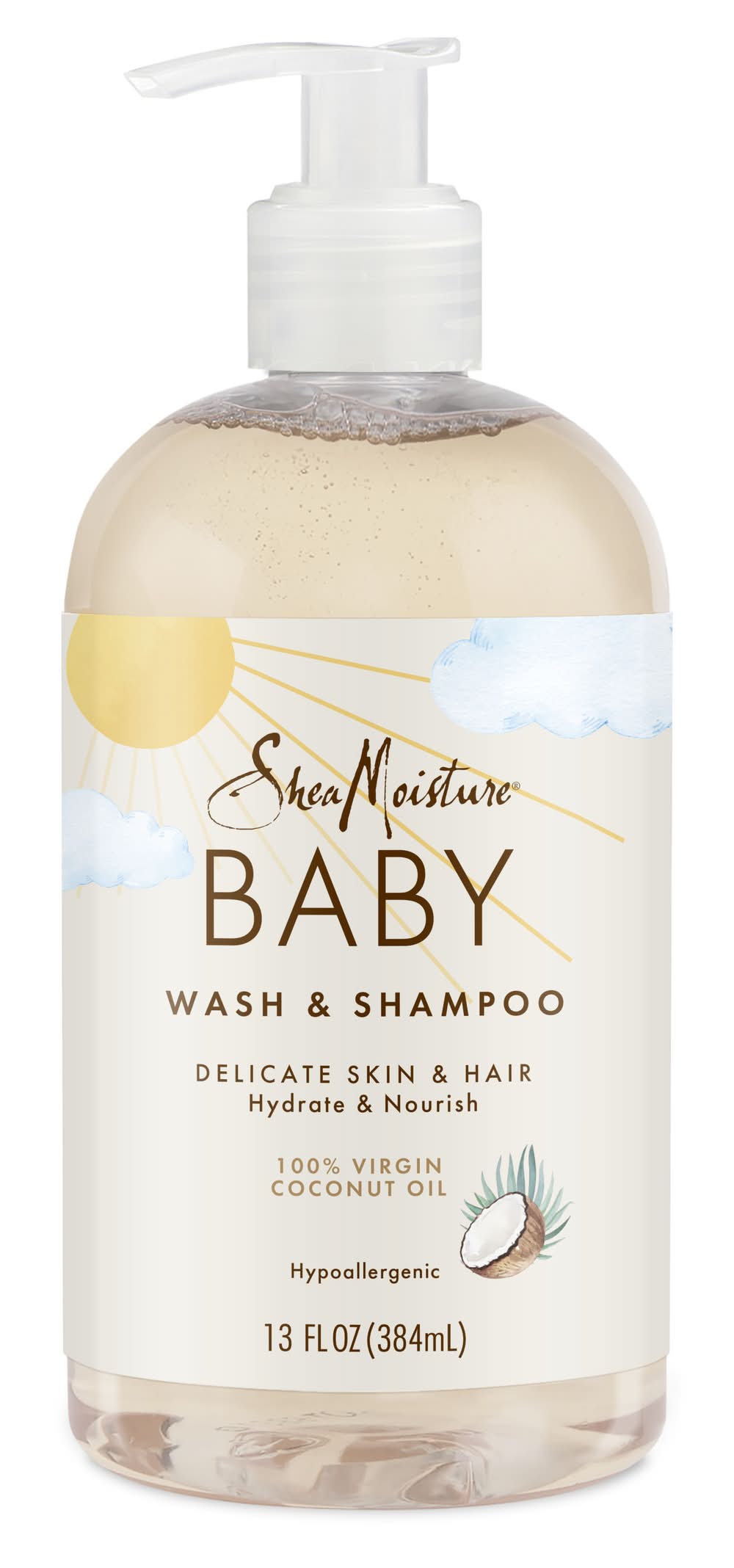 SheaMoisture 100% Virgin Coconut Oil Baby Wash & Shampoo With Sweet Pea & Murumuru (13 fl oz)