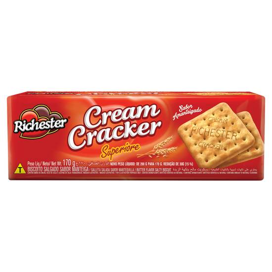 Richester biscoito cream cracker amanteigado superiore (170 g)