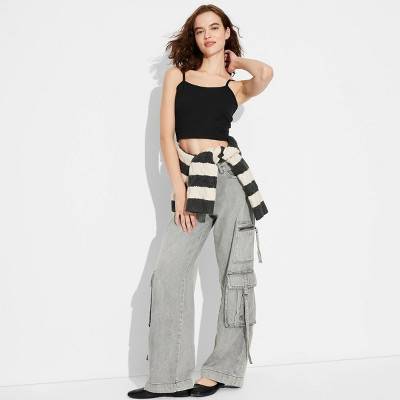Women's Scoop Back Cami - Wild Fable™ Black XXS: Cotton Spandex Blend, Pullover, Sleeveless, Below Waist