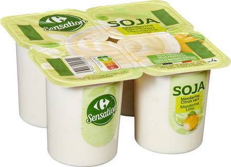 Carrefour Sensation - Dessert végétal au soja, citron vert - mandarine (4)