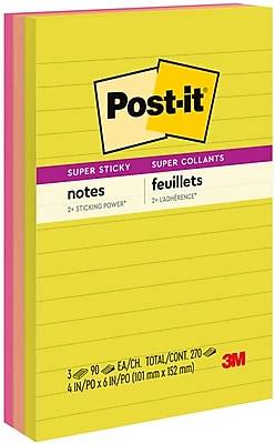 Post-It Super Sticky Notes 4in X 6in (3 ct)