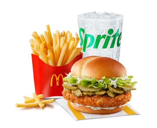 Triple Pickle McCrispy Extra Value Meal [920-1130 Cals]