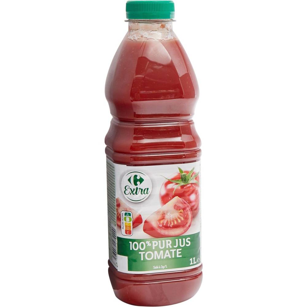 Jus de tomate 100% pur jus CARREFOUR EXTRA - la bouteille de 1L