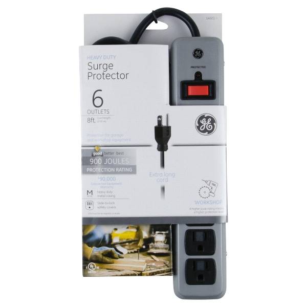 Heavy Duty Surge Protector, 6 Outlets (8' cord)