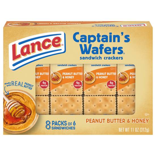 Lance Captain's Wafers Sandwich Crackers (8 pack, 1.37 oz)