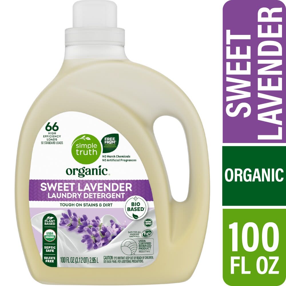Simple Truth Organic Liquid Laundry Detergent 66 Loads, Sweet Lavender (100 fl oz)