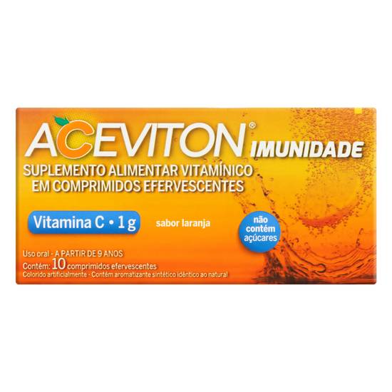 Cimed vitamina c aceviton ácido ascórbico 1g sabor laranja (10 comprimidos)