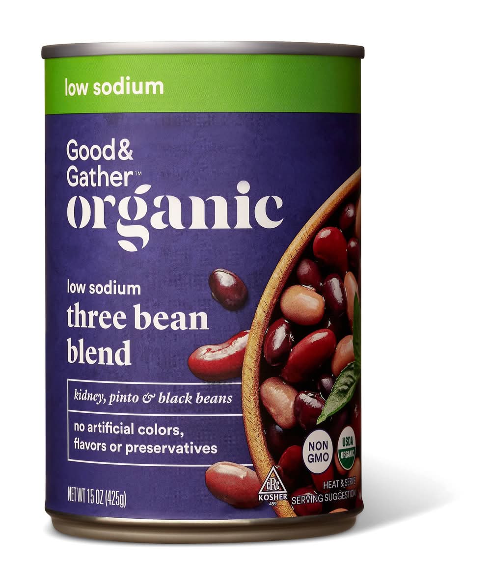 Good & Gather Organic Low Sodium Three Bean Blend (15 oz)