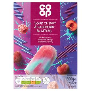 Co-op Sour Cherry & Raspberry Blasters 6 x 50g (300g)