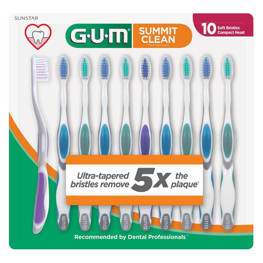 GUM Summit Clean Soft Bristletoothbrushes (10 ct)