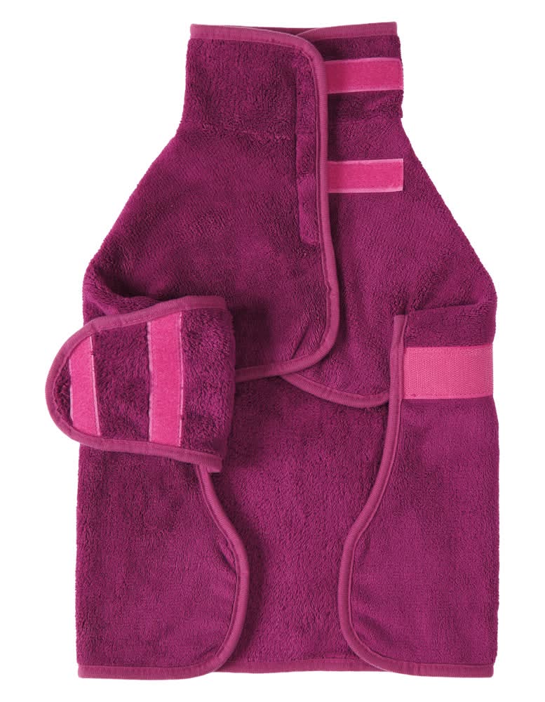 Heart to Tail Raspberry Solid Wearable Pet Towel - M