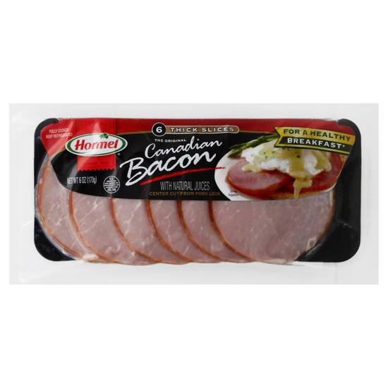 Hormel Fully Cooked Thick Slices Canadian Bacon (6 oz)