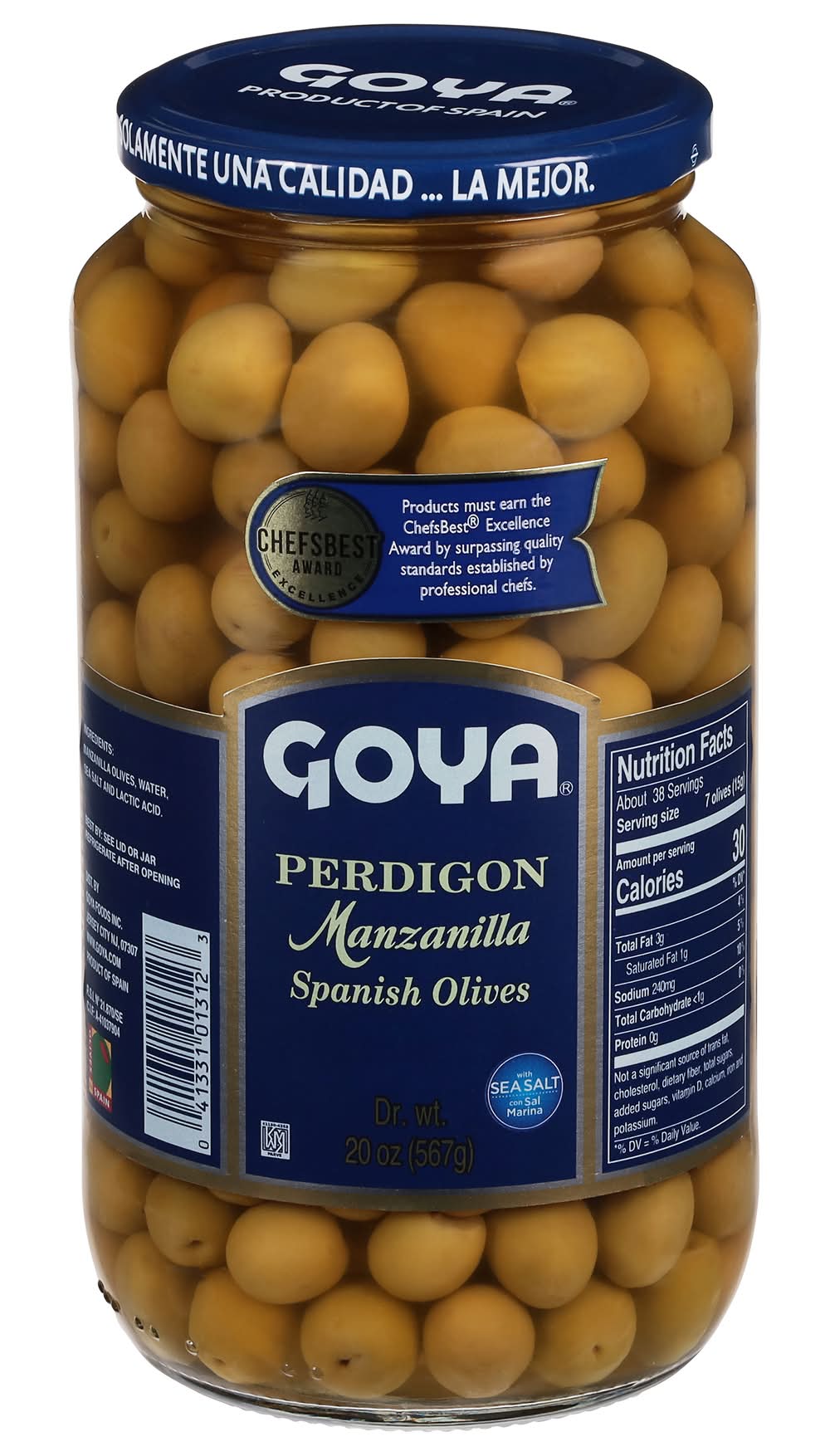 Goya Perdigon Manzanilla Spanish Olives (20 oz)