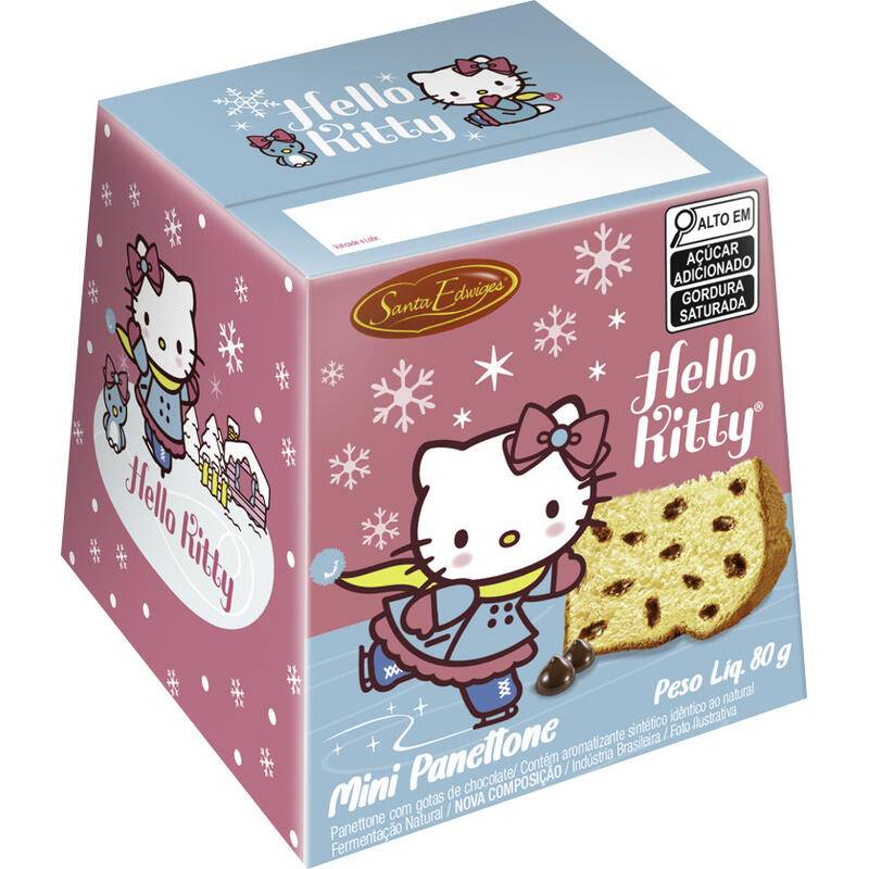 Santa edwiges mini panettone hello kitty com gotas sabor chocolate (80 g)