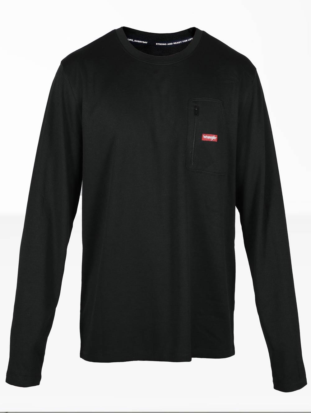 Wrangler Wrm10701 Polyester Thermal Shirt, Medium, Black