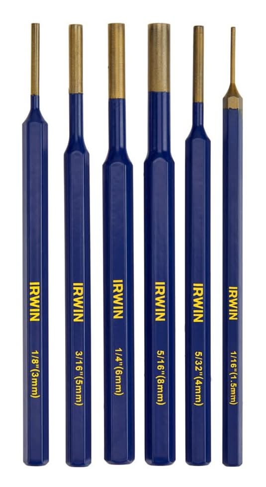 IRWIN Sizes include 1/16-in, 5/32-in, 5/16-in, 1/4-in, 3/16-in and 1/8-in Pin punch set punch