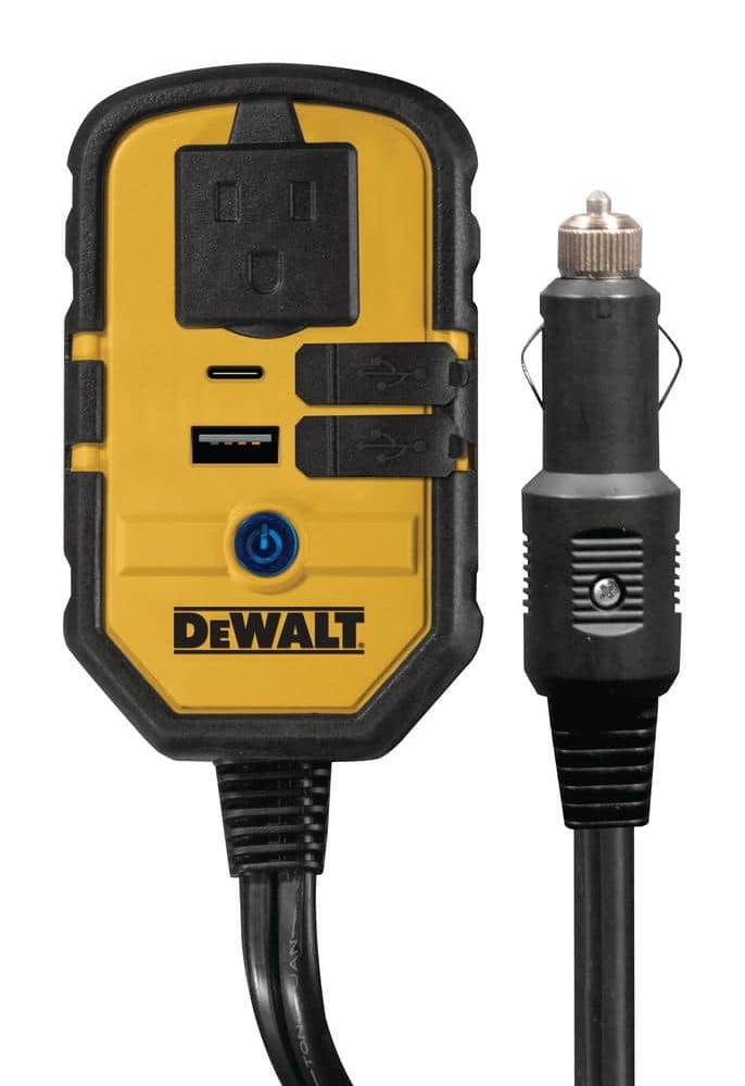 DeWalt 140-Watt Portable Car Power Inverter With Dual Usb Ports