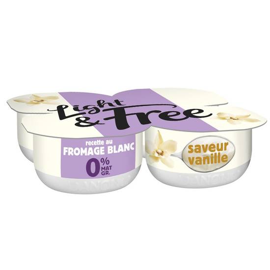 Fromage blanc vanille 0% mg Light & Free 4x120g