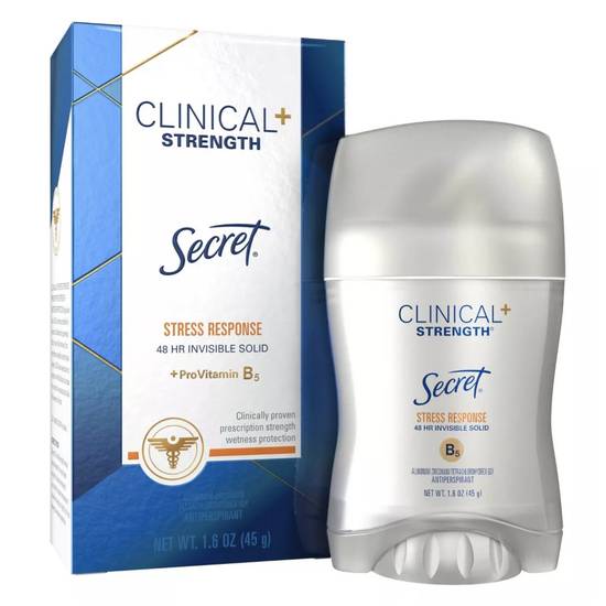 Secret Clinical Strength Invisible Solid Antiperspirant Deodorant for Women, Stress Response, 2.6 OZ