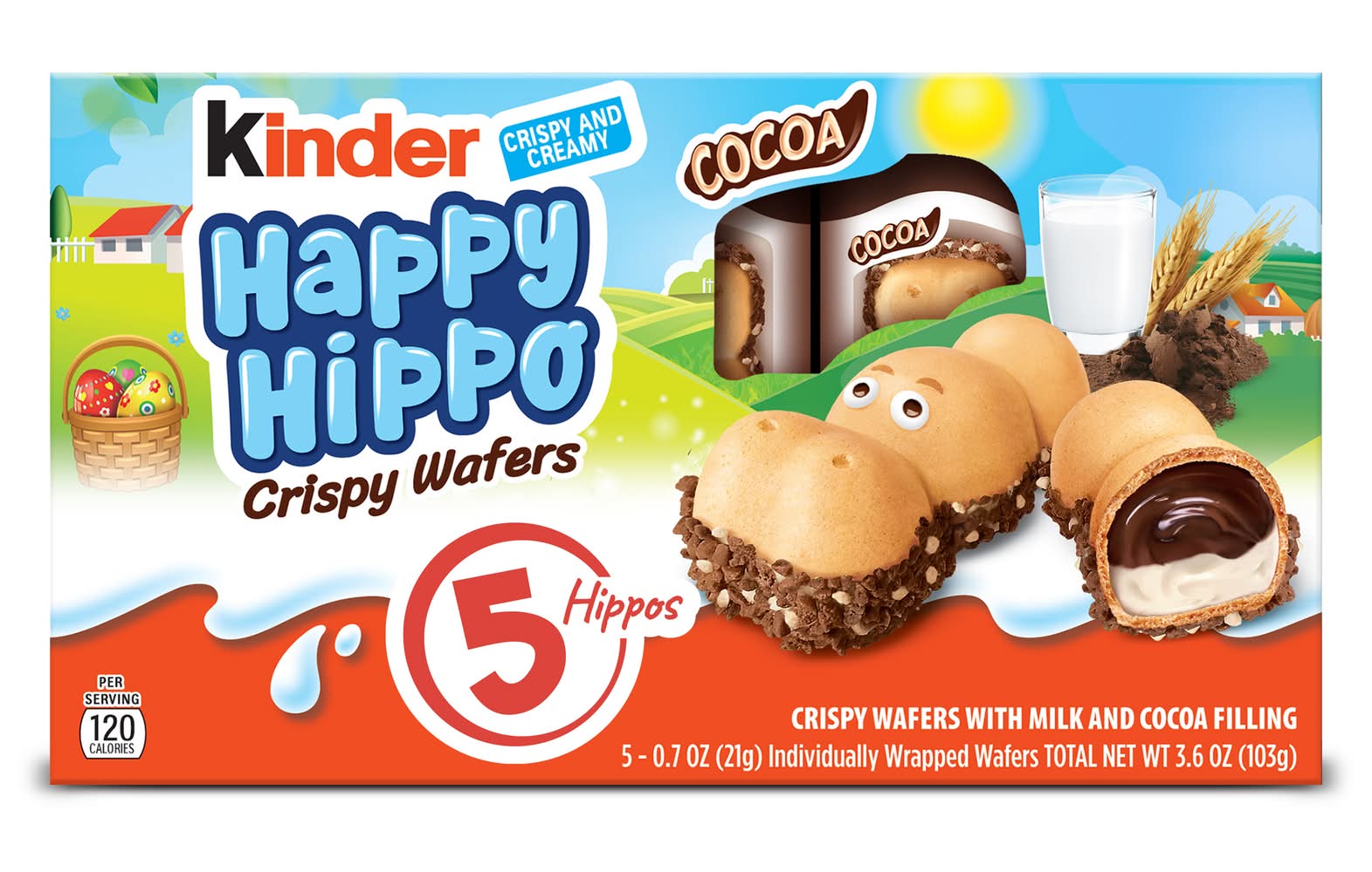 Kinder Happy Hippo Crispy Wafers (3.6 oz, 5 ct)