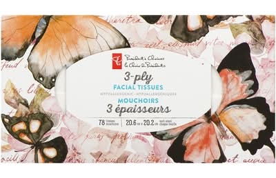 President's choice mouchoirs hypoallergéniques 3 épaisseurs - 3 ply hypoallergenic facial tissues (78 unités) (20.5x20.2 cm)