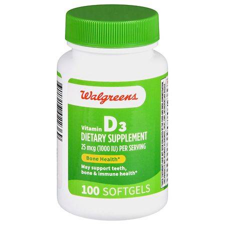 Walgreens Vitamin D3 25 Mcg (1000 iu) (100 ct)