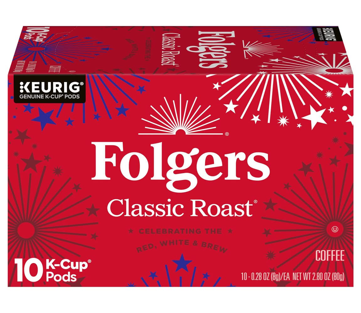 Folgers Medium Classic Roast K-Cup Coffee Pods (10 x 0.28 oz)