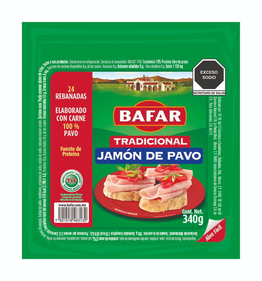 Bafar · Jamón de pavo rebanado (24 un)